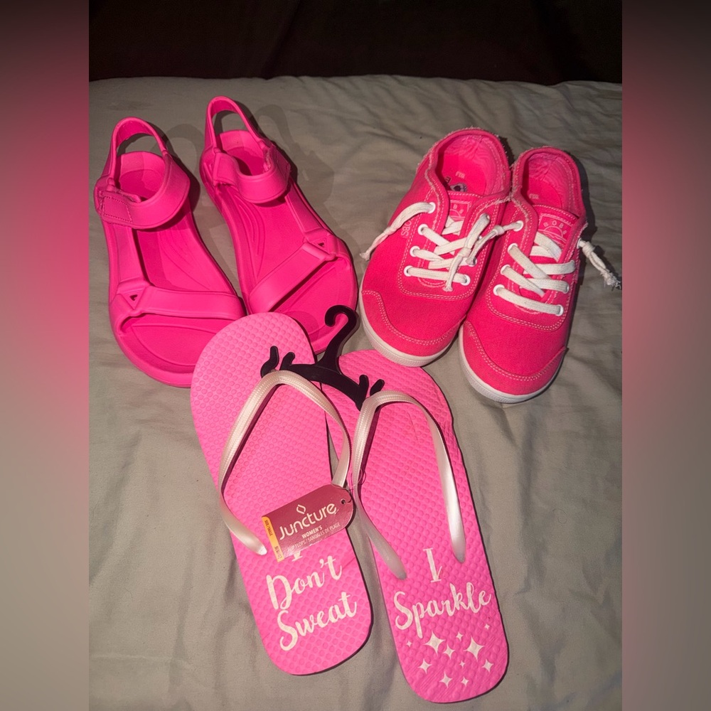 Pink Shoes Bundle — Sandals, Flip Flops & Sneakers